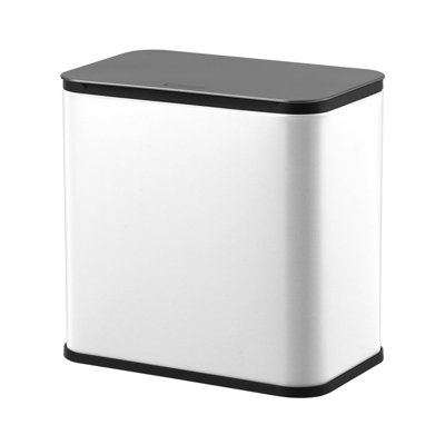1.3 Gallon Stainless Steel Trash Can with Removable Inner Bucket and Hanging Hook for Kitchen & Bathroom