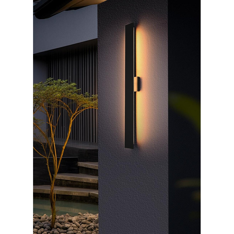 Louella 4.5 inch Outdoor Wall Sconce in Black, 40" H x 4.5" W x 2.5" D