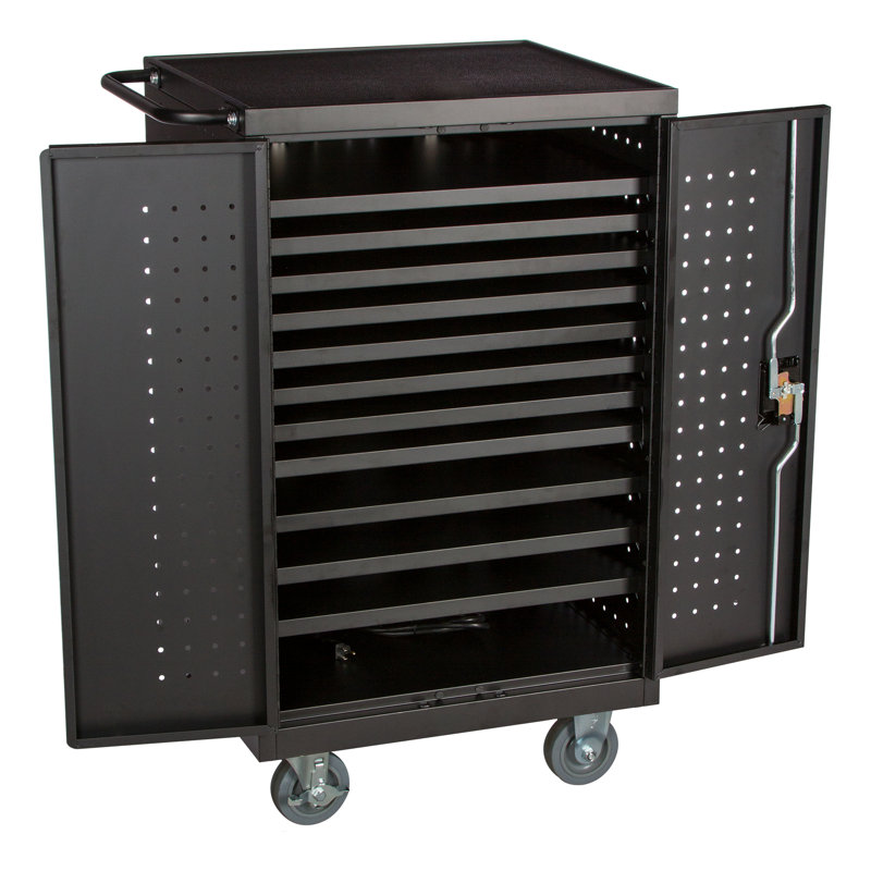Structure Series 40'' H x 24.75'' W Laptop/Tablet Storage Cart with Wheels, Assembled
