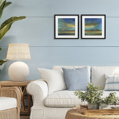 October Sunset Sky 2pc Framed Print Under Glass Set, design by Sheila Finch