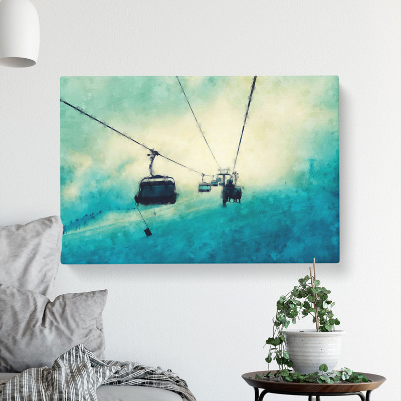 Ski Lift - Wrapped Canvas Painting, 35cm H x 50cm W x 3cm D