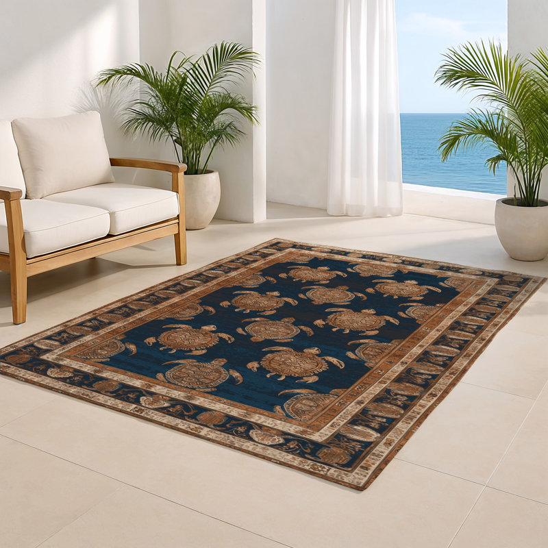 Tapis d'intérieur et d'extérieur brun Persian, Rectangle 4pi x 6 pi