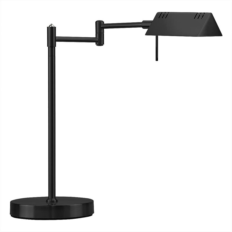 Lampe de table de pharmacie à DEL de 17 po Glessite, gradation pleine gamme, DEL 12 W, bras pivotants à 360 degrés, bureau, lecture, artisanat, lampe de travail, test ETL