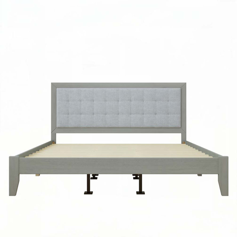 Solid Wood Platform Upholstered  Bed, King