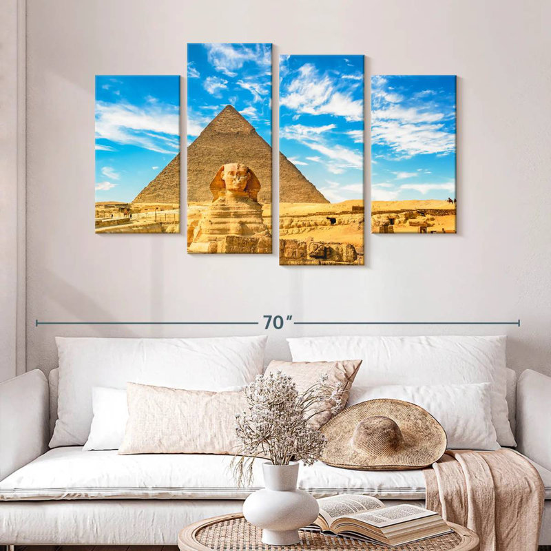 Sphinx et pyramide Adella, H 32 po x l 52 po