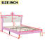 Upholstered Bed Frame with LED Lights, Modern Upholstered Princess Bed-49347294