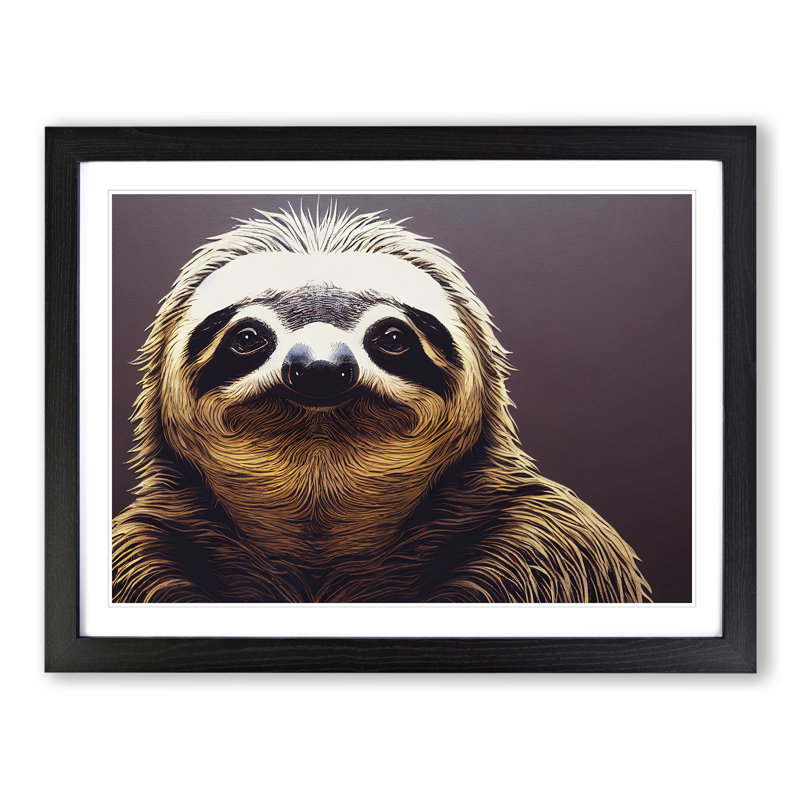 Irresistible Sloth - Single Picture Frame Print, Black Framed, 46cm H x 64cm W x 2cm D