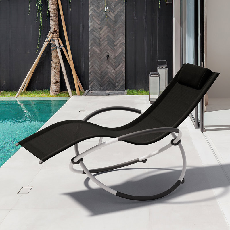 Foldable outdoor rocking chair, Noir, noir, noir, noir