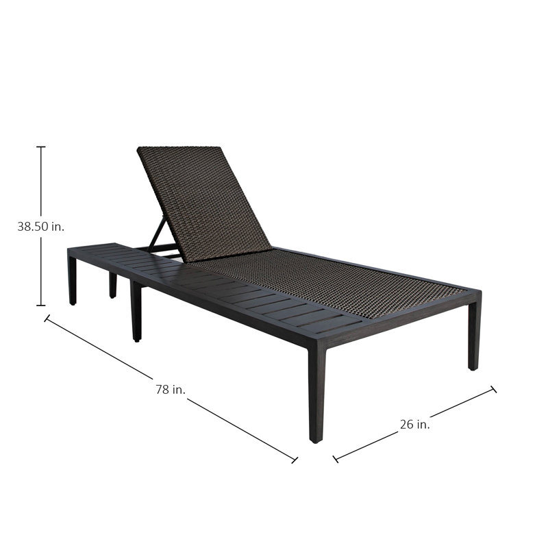 Chaise longue d'extérieur Harbor en résine tressée N-Dura, accoudoir gauche, Sans bourrure + bourre standard