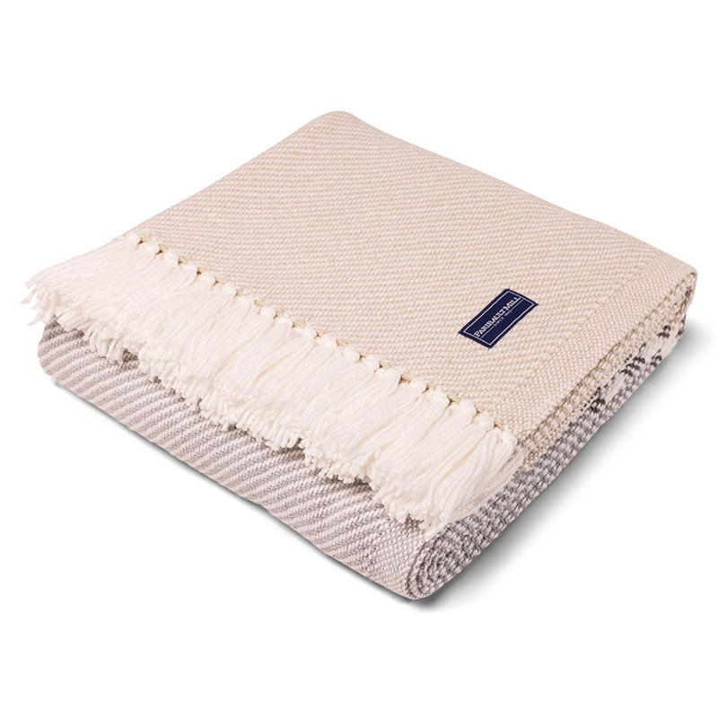 Jeté en coton Coastal, Beige