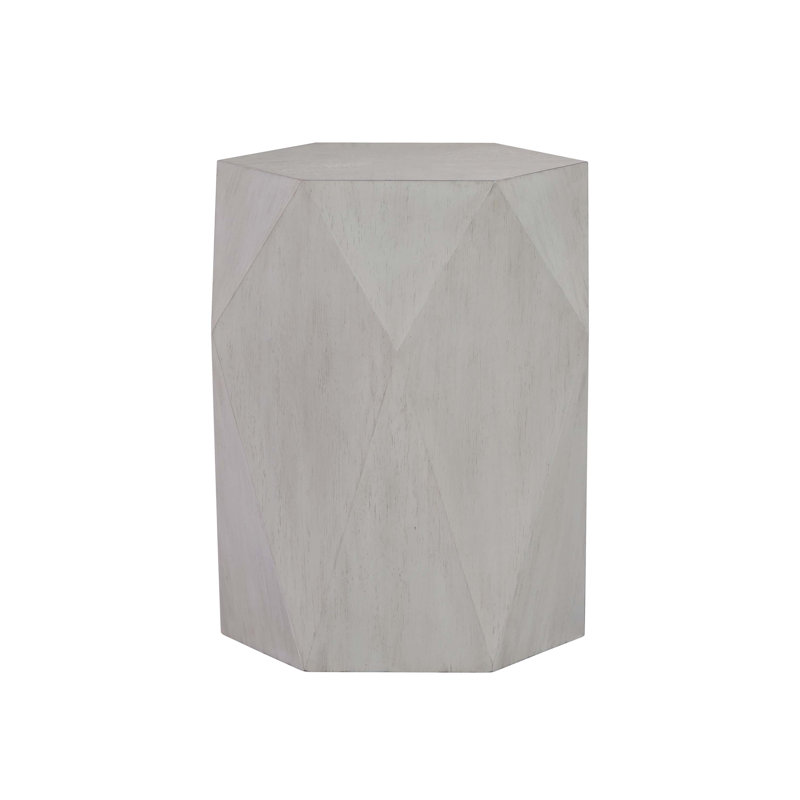 Contemporary 25"H Hexagonal End Table, White