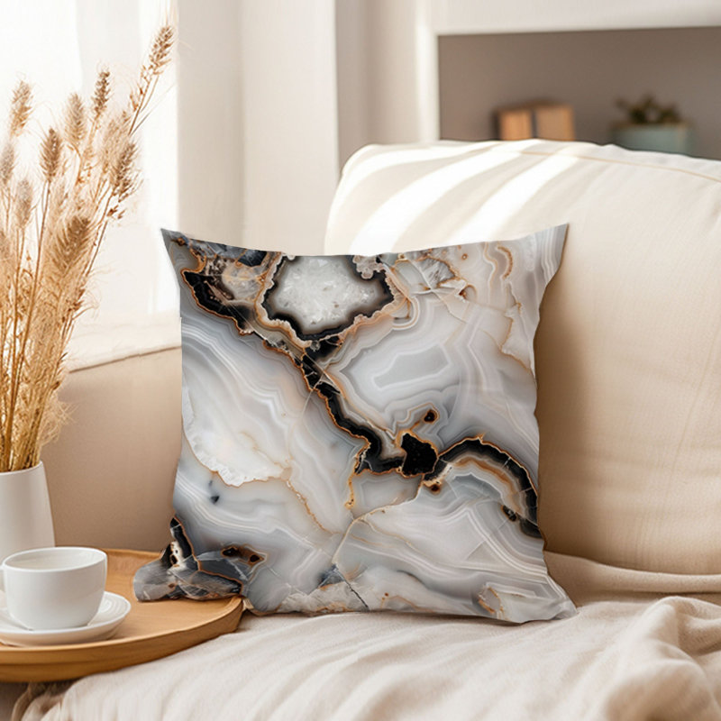 Abstract Gray Marble Geode Pattern III Modern, 20"H x 20"W