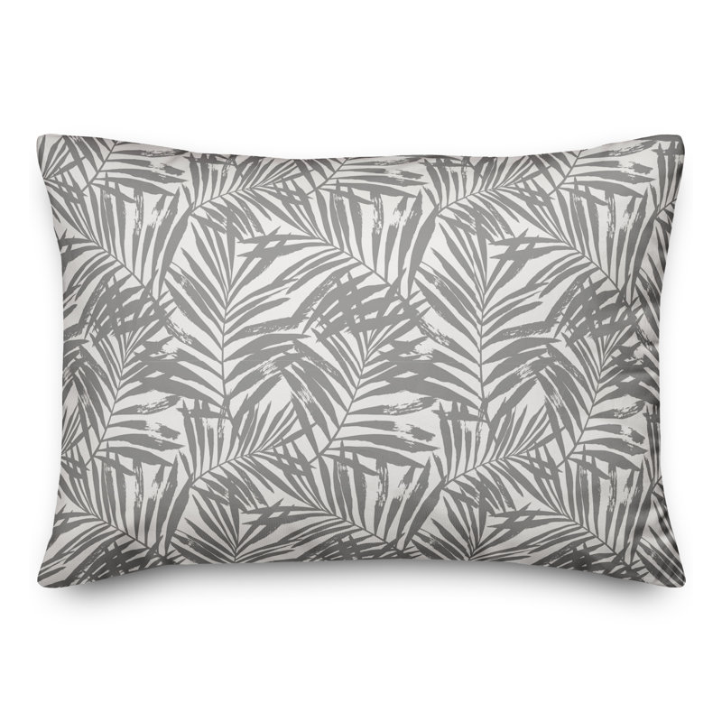 Floral Throw Pillow, Gray