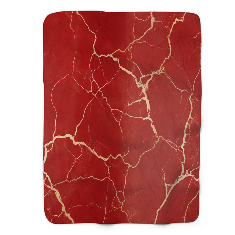 Gold Marble - 1 Piece Premium Blanket, 50" W x 60" L