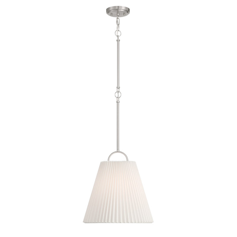 Luminaire suspendu 1 lumière Vilna, Nickel brossé
