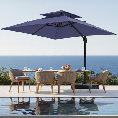 Parasol en porte-à-faux extérieur décalé 10 pi avec base lestée