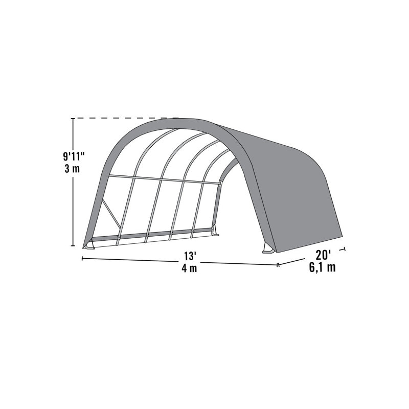 AG Run-In Shelter, Garage, 12' x 20' x 10'