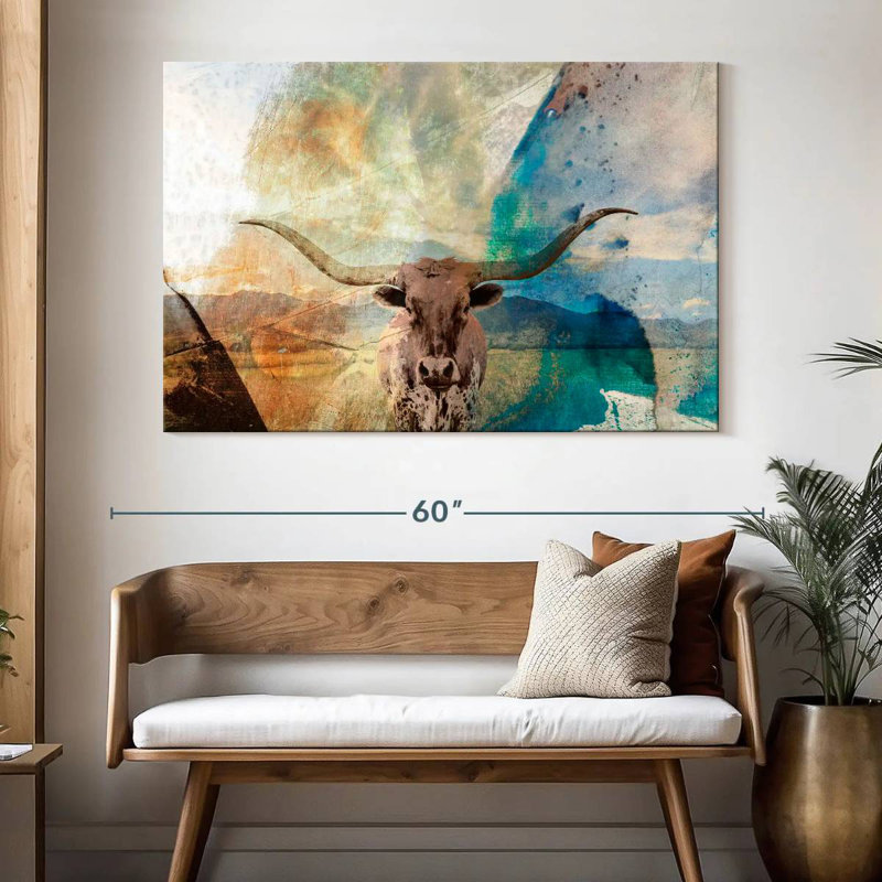 Brampt Abstract Longhorn, 34" H x 51" W