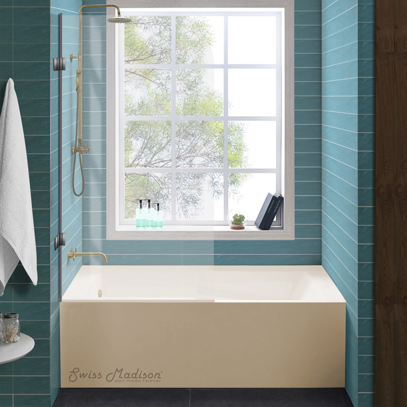 Voltaire 60" x 32" Alcove Bathtub with Apron, Bisque, Left