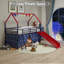 Lit mezzanine simple en métal avec glissade et rideau-1242983136