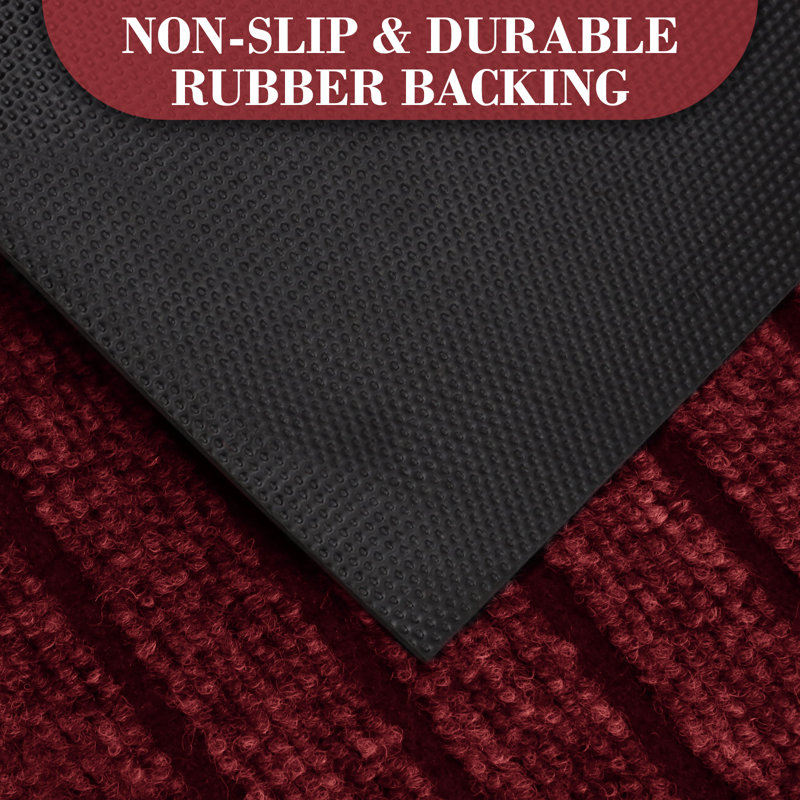 Non-Slip Indoor Doormat, Burgundy, 50cm W x 80cm L