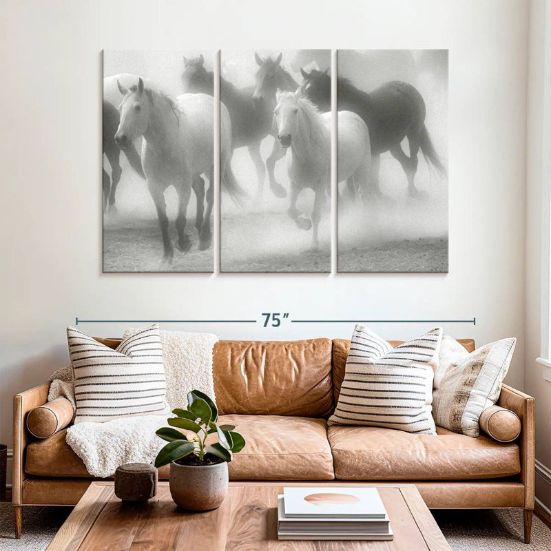 Brampt Team Of Horses BW, 36" H x 57" W