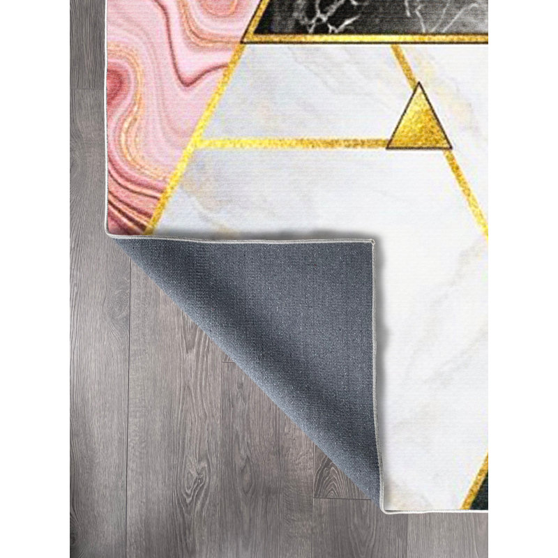 Tapis en coton Mireya, Tapis de couloir 3 pi 3 po x 16 pi 5 po