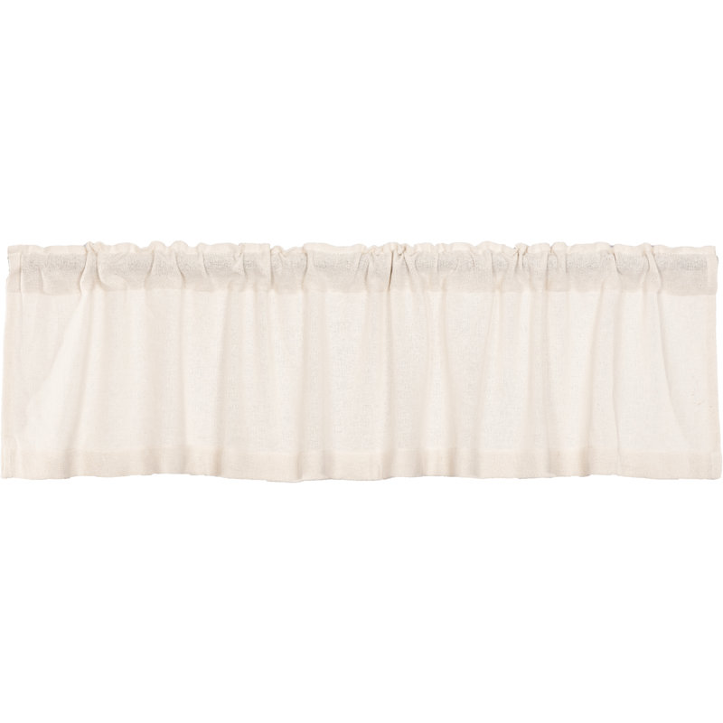 Roxane Cotton Tailored Window Valance, 72" W x 16" L, Antique White