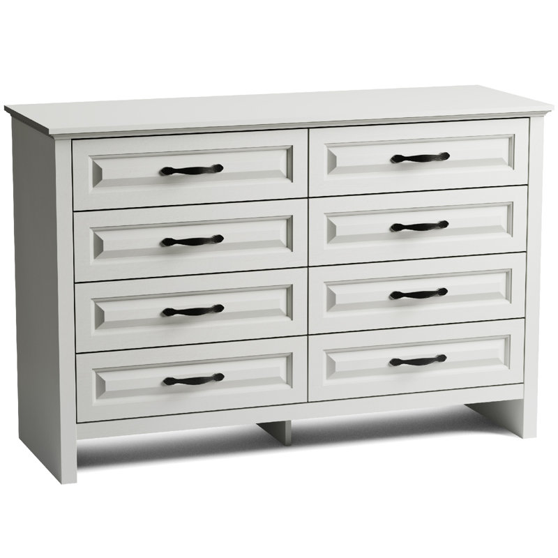 Modern 8-Drawer Dresser For Storage And Organization For Bedroom/Office/Living Room, White