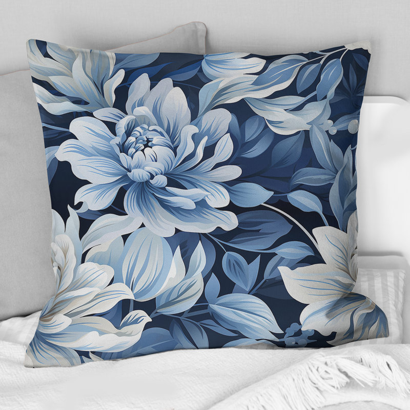 Floral Throw Pillow, 16" H x 16" W