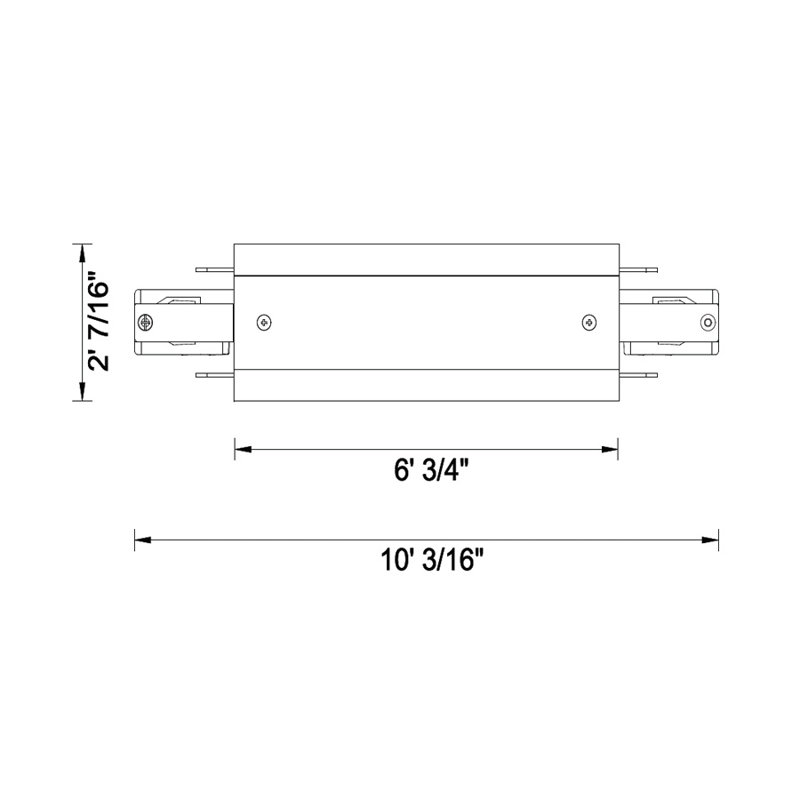 120V W Track Recessed I Connector, Black