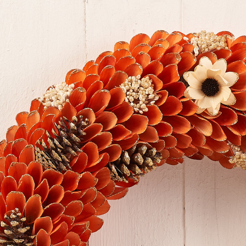 Handcrafted Faux Wood 21'' Wreath