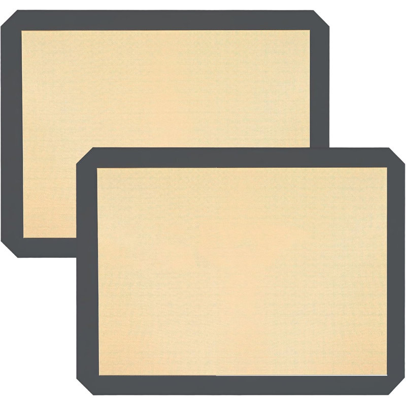 Paquet de 2 grands tapis de cuisson en silicone (16,5 po x 11,6 po) - doublures de four antiadhésives réutilisables pour biscuits et macarons