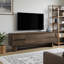 Meuble télé, console de 72 po, meuble multimédia, tiroirs de rangement, armoire de rangement, stratifié brun