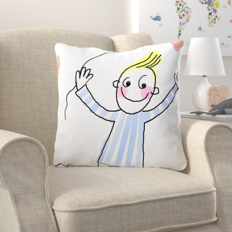 Coussin décoratif people Symonds, Microsuède, Intérieur
