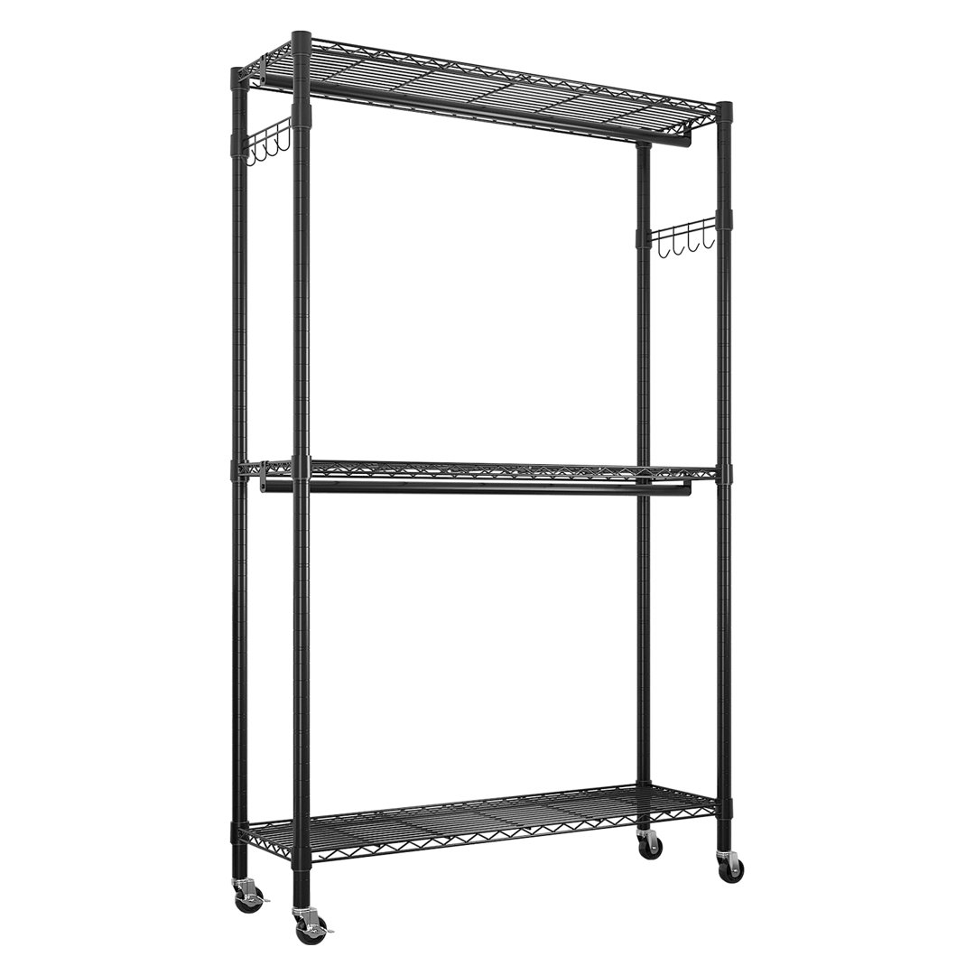 Jennavive 46.4'' Metal Rolling Clothing Rack Rebrilliant