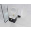 Meuble-lavabo mural avec lavabo en céramique et armoire latérale, portes à fermeture douce, armoire combinée