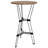 23.5" Industrial Round Bar Table with Faux Woodgrain Top, Brown