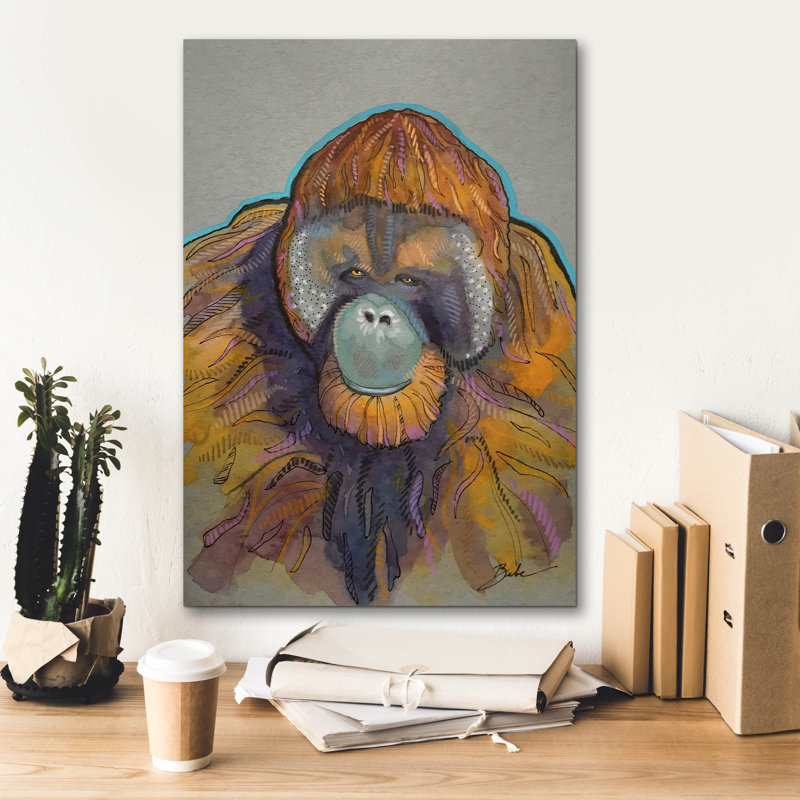  «Orangutan» par Bebe Keith, art mural sur toile, 18 po x 26 po