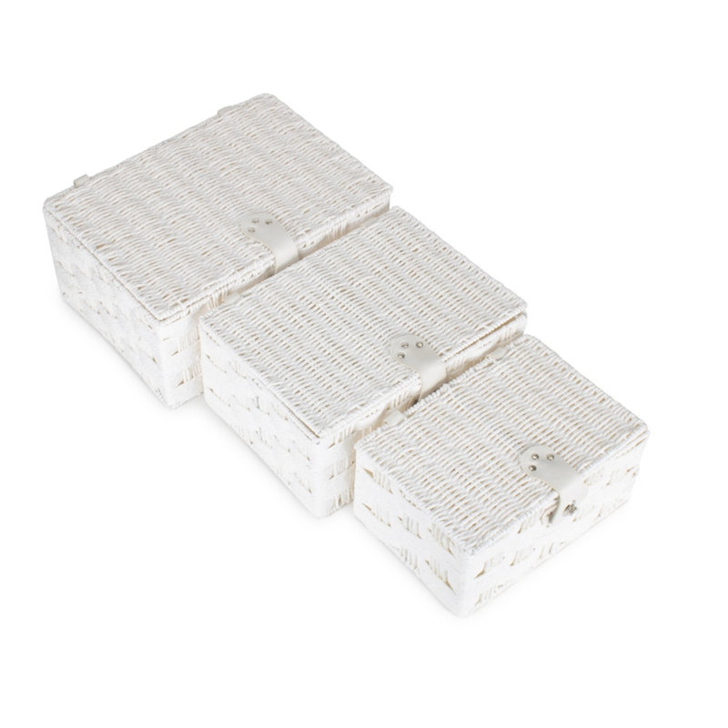 Twisted White Paper Rope Storage Basket, 15 cm H x 30 cm W x 22 cm D