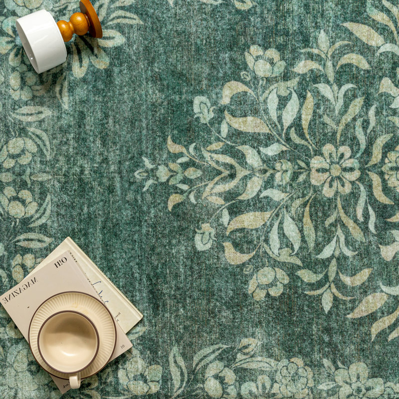 Sofia Oriental Green Area Rug, Runner 2'3" x 7'6"