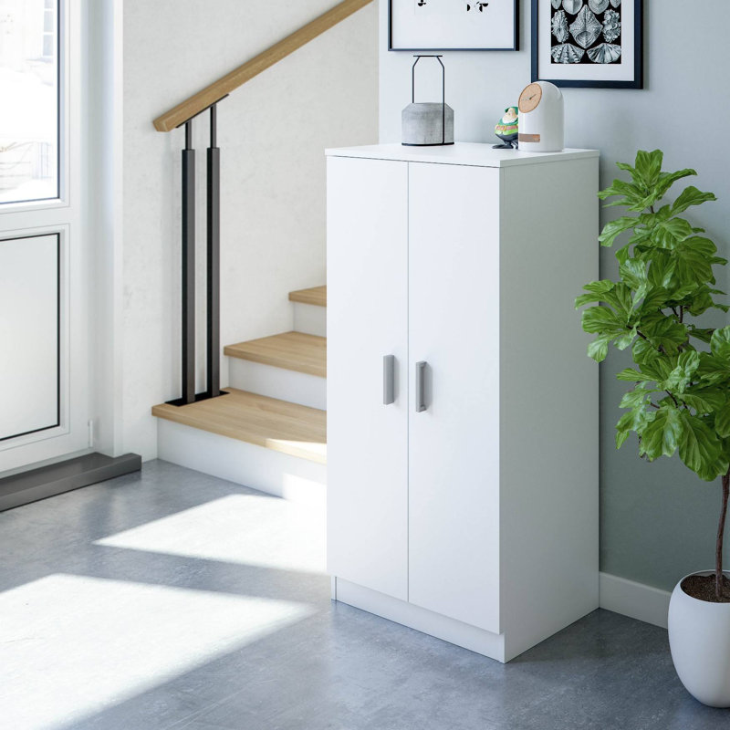 Casimire 2 Door Manufactured Wood Wardrobe, White