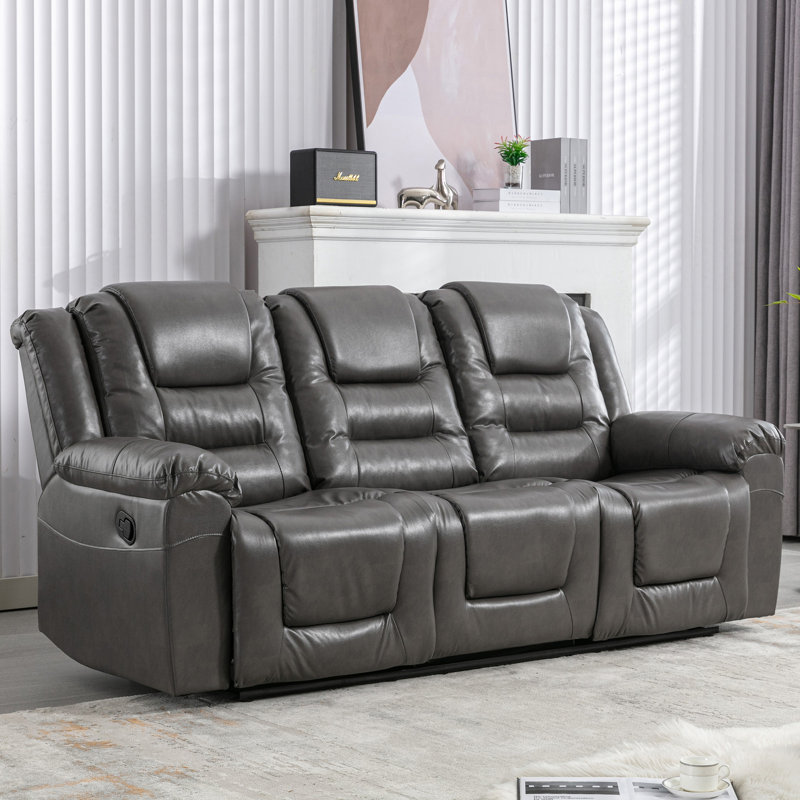 Fauteuil inclinable manuel de cinéma à 3 places avec deux porte-gobelets intégrés pour le salon