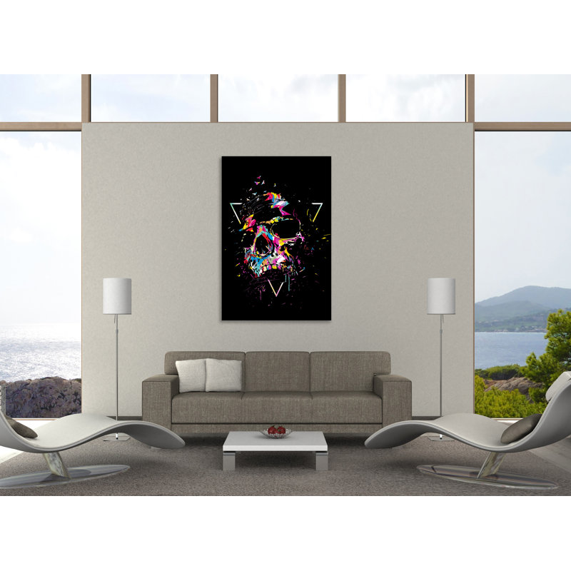 «Skull X (Bw)», toile tendue par Balazs Solti, H 15 po x l 10 po x P 1,5 po