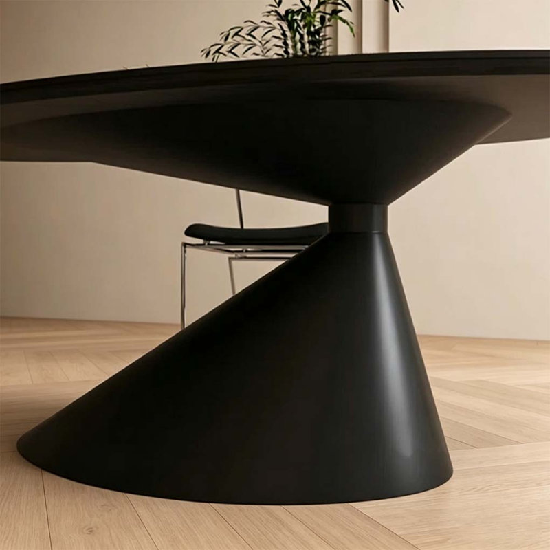 White Sintered Stone Oval Dining Table