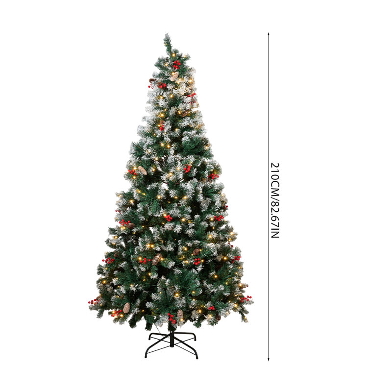 Lighted Artificial Christmas Tree, 6.9' H