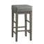 Tabouret de bar en similicuir transitionnel gris de 29 po avec tabourets 2, structure en bois massif au fini gris antique-1453446514-1453446515