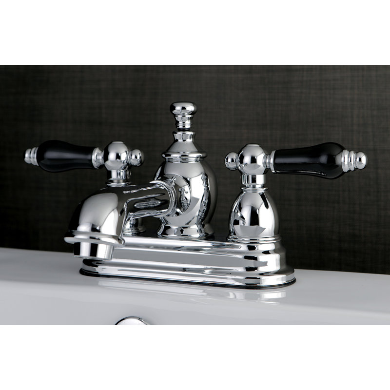 Kingston Brass Duchess Two-Handle 3-Hole Deck Mount 4" Centerset Bathroom Faucet with Brass Pop-Up, Chrome