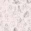 Papier peint à peler et coller rose Disney Princess Sketches-129996292