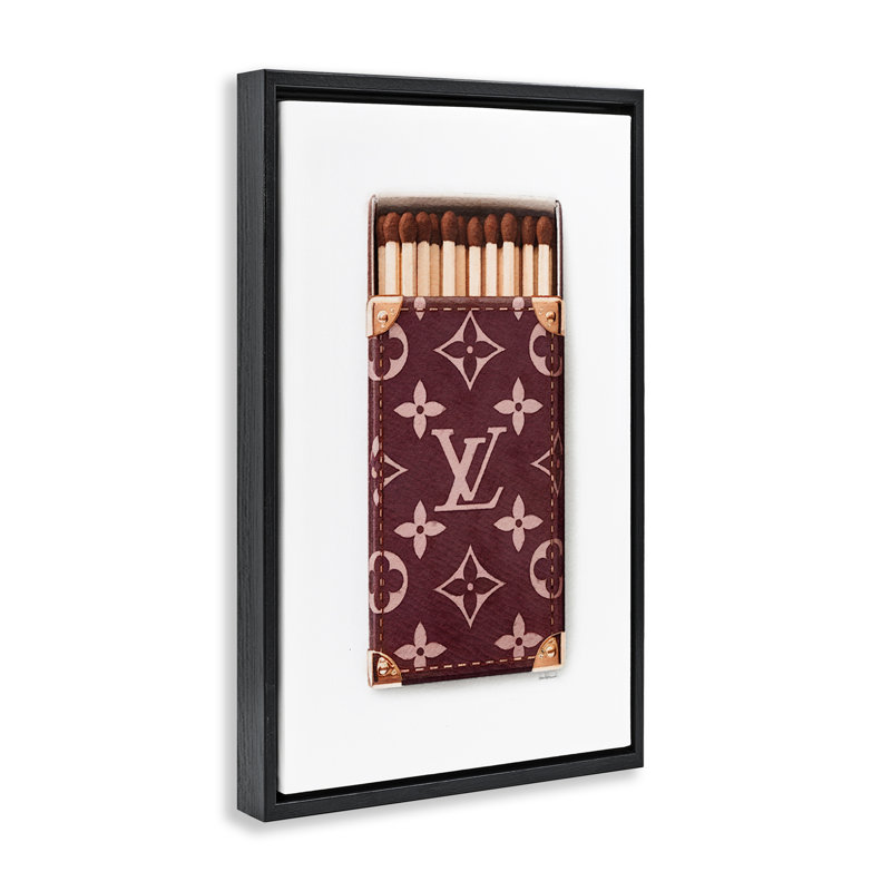 Iconic Glam Matches, art mural encadré flottant, H 25 po x l 17 po, Cadre flottant noir de jais